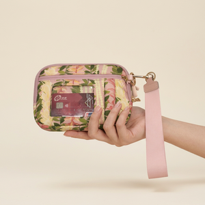 Bolsa pequeña con cremallera de poliéster con protección RFID contra robo de tarjetas de crédito, con asa suave para guardar libretas y tarjetas de identificación - Product Image 1