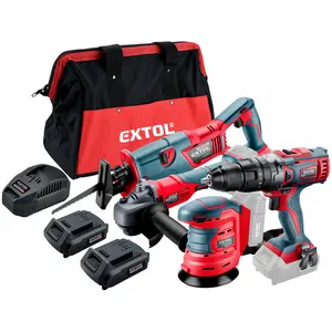 8898314 EXTOL SHARE20V 7pcs power drill angle grinder tail grinder eccentric grinder cordless tool Set with batteries