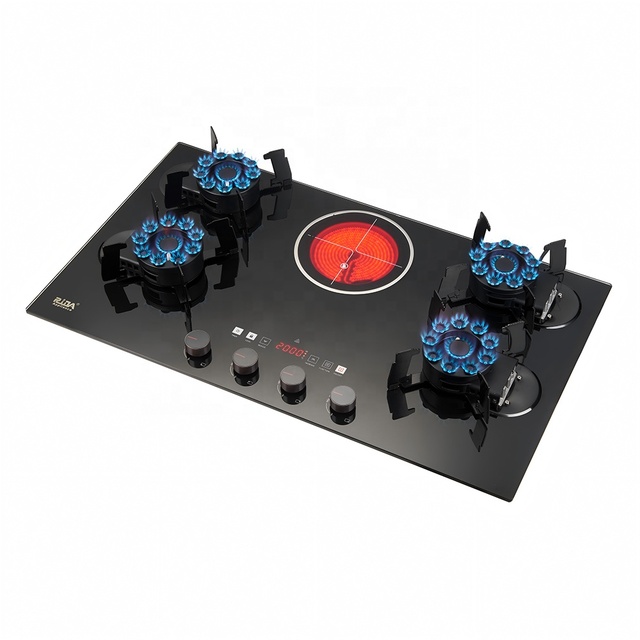 Foldable Cooking Stove Gas Hob Tempered Glass Cooktop Kitchen Hob and Gas and Electric Hob for Household Use