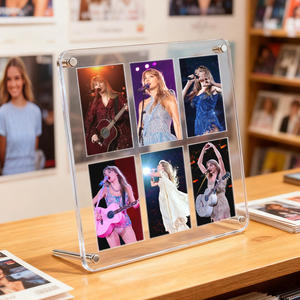 Cadre <span class=keywords><strong>photo</strong></span> en acrylique à 6 grilles très vendu - Support d'affichage transparent pour photos de célébrités, décoration intérieure et cadeau - Product Image 1