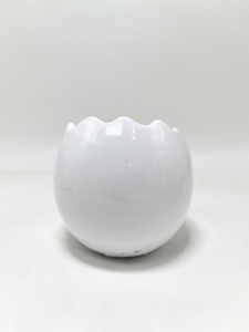 Tarro de vela de maceta de cerámica en forma de huevo de Pascua irregular con decoración de calcomanía de flor de Margarita - Product Image 5
