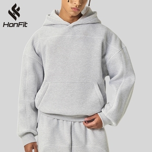 <span class=keywords><strong>Felpa</strong></span> con <span class=keywords><strong>Cappuccio</strong></span> in Pile 350Gsm, Oversize, Taglio Corto, Stile Hip Hop Streetwear, con Cucitura Hasselblad, Grigio Chiaro - Product Image 1