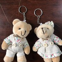 Porte-clés en peluche ours en peluche mignon et doux, écologique, durable, breloque de sac, ornement, animal en peluche Kawaii