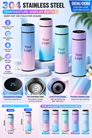 Bouteille isotherme à dégradé de couleurs avec infuseur à thé, en acier inoxydable, avec affichage LED de la température