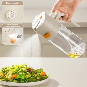 Distributeur d'huile 2-en-1 en verre alimentaire pour cuisine, vaporisateur et verseur 530 ml, idéal pour la cuisson, la friture, les salades et le barbecue - Product Image 2