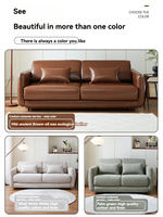 Canapé-lit convertible Wintop au design moderne en cuir véritable, 2 places, pliable, en forme de L, avec cadre en bois manufacturé et dossier rigide