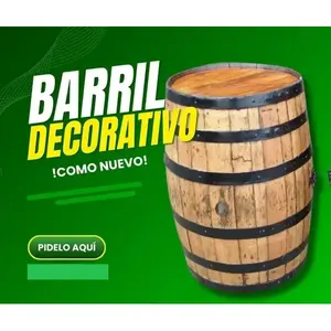 Mesa Decorativa para Exterior The Barrel House, de Madera y Hierro, 200L, Diseño Rústico y Resistente - Product Image 5