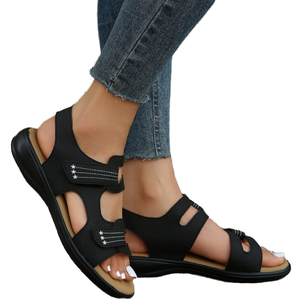 Sandalias de tacón inclinado con punta abierta 2026, antideslizantes, con plantilla de PU, estilo para caminar, zapatos de diseñador - Product Image 1