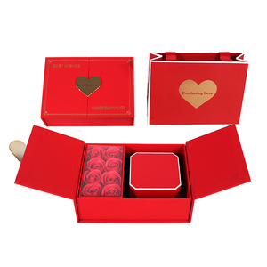 Caja de Regalo Octogonal de Doble Puerta con 8 Rosas de Jabón Artificiales, <span class=keywords><strong>Amor</strong></span> <span class=keywords><strong>Eterno</strong></span>, para el Día de la Madre o San Valentín - Product Image 1
