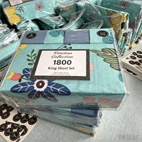 Ensemble de draps en microfibre écologique à motif végétal tissé, 6 pièces, super doux, poche profonde de 14 pouces, pour la maison et l'hôtel