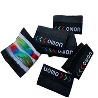 Étiquettes tissées personnalisées pour vêtements, en tissu, à motifs de dessins animés, autocollantes pour carnet de notes, pour col de vêtement, haute densité, couleurs vives