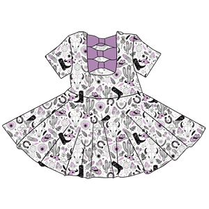 เสื้อผ้า<span class=keywords><strong>เด็ก</strong></span><span class=keywords><strong>ผู้หญิง</strong></span> รองเท้าบูท หมวก<span class=keywords><strong>คาวบอย</strong></span> <span class=keywords><strong>ชุด</strong></span>เดรสลายพิมพ์พร้อมโบว์ด้านหลัง ขายส่ง <span class=keywords><strong>ชุด</strong></span>เดรสสำหรับงานปาร์ตี้สำหรับ<span class=keywords><strong>เด็ก</strong></span>เล็ก - Product Image 3