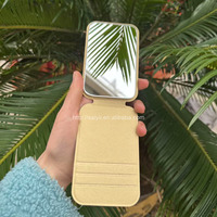 Cermin Saku Lipat Mini Berkualitas Tinggi SAIYII dari Kulit PU Emas dengan Kaca HD Custom dan Logo untuk Riasan Kosmetik