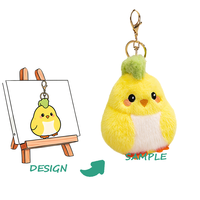 Porte-clés personnalisé en peluche super douce - Remplissage en polyester et coton PP