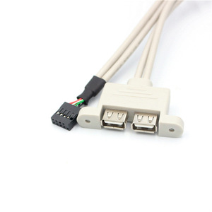 Dual Port USB Cable 9 Pin Dupont USB 2.0 Shielded Built In Host <b>Computer</b> <b>Accessory</b> - Product Image 3
