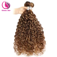 Meilleure qualité supérieure Mèches de couleur piano Mèches de cheveux raides Mèches de cheveux blonds ombrés avec closure