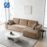 Canapé modulaire en tissu couleur camel, emballage sous vide, convertible en ensemble sectionnel, housse amovible, vente en gros