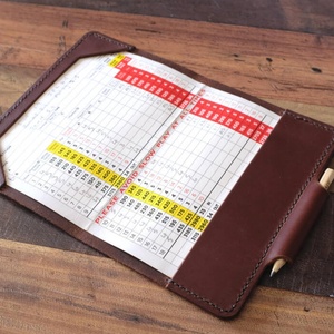 Italian Leather <b>Golf</b> Scorecard Holder with Pen Loop Factory Wholesale-Yardage Book Cover Designed for Golfers - Product Image 4