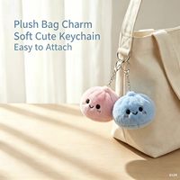 Porte-clés en peluche mignon et durable en forme de dessin animé, breloque de sac en forme de boulette douce, jouet anti-stress, pendentif cadeau pour sac à dos de filles