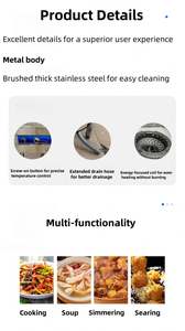 Cuisinière à gaz adaptée aux hôtels, restaurants et cantines, en acier inoxydable, à haute puissance, avec deux brûleurs - Product Image 6