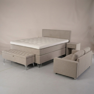 Soluzione Integrata <span class=keywords><strong>per</strong></span> Camera da <span class=keywords><strong>Letto</strong></span>: <span class=keywords><strong>Letto</strong></span> Imbottito Personalizzabile con <span class=keywords><strong>Materasso</strong></span>/Topper Abbinati, Comodini, Panche Contenitore e Divani - Product Image 1