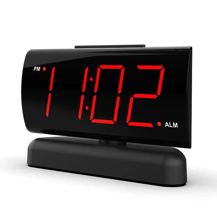 Jam Digital Led tampilan digit layar ukuran besar dengan 12 jam jam Alarm putar Digital