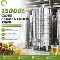 Cuve de fermentation de cidre de pomme en acier inoxydable de qualité alimentaire de 15 000 L avec chemise de refroidissement semi-circulaire pour la production commerciale de cidre