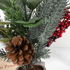 <span class=keywords><strong>Petit</strong></span> arbre de Noël artificiel de 30cm avec des décorations de bureau chaudes <span class=keywords><strong>en</strong></span> matériau PE de fleur de simulation dorée pour Noël - Product Image 6