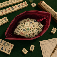 Grand sac de rangement à cordon pour jetons de Mahjong, pochette en cuir PU pour jetons de poker de casino, accessoires de jeu, fournisseur en gros, logo personnalisé
