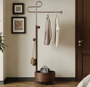 Porte-manteau moderne en fer avec banc <span class=keywords><strong>à</strong></span> chaussures réglable en hauteur pour salon, chambre, hôtels, auberges, hôpitaux - Product Image 2