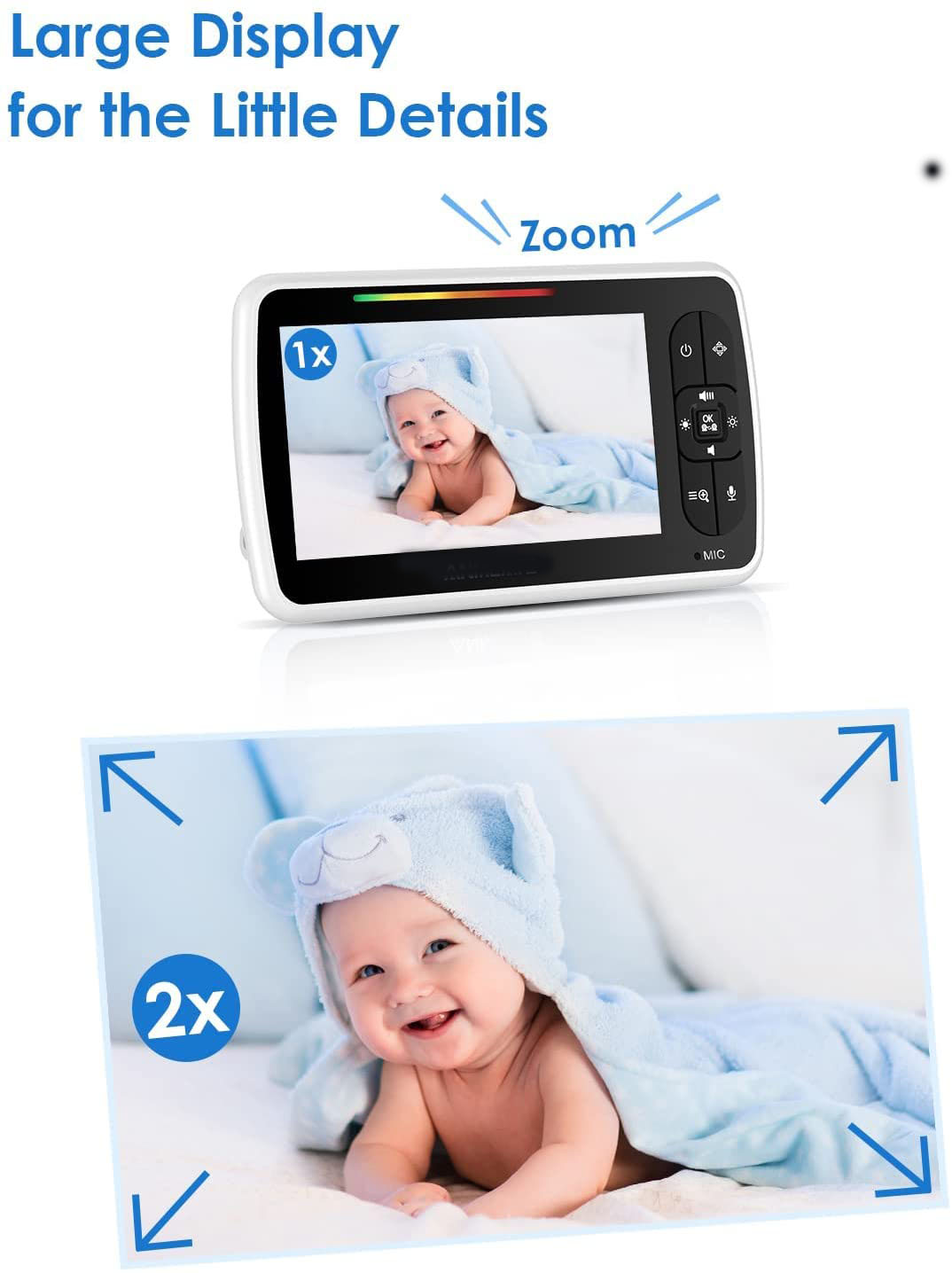 5 inch cheap hot selling good quality smartree baby home camera, baby monitor camera