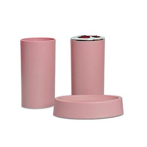 Il Set di accessori da bagno di lusso rosa da 6 pezzi include il portaspazzolino da denti porta lozione Dispenser da bagno in ottone acciaio quadrato di lusso - Product Image 6