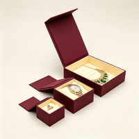 Boîte à bijoux en velours de luxe en gros, personnalisée pour chaînes de main, colliers, boucles d'oreilles, bagues, et emballage pour boissons