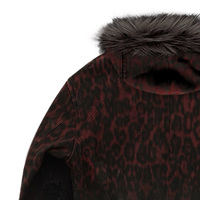 Vêtements personnalisés pour hommes, veste à capuche rouge léopard, col en fourrure, effet usé, style gothique streetwear, sweat à capuche zippé, 100% coton, automne
