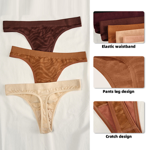 Vendita calda da donna morbida slip senza traccia T-back alto elasticizzato Plus Size a vita bassa perizoma con perizoma senza cuciture biancheria intima da donna - Product Image 3