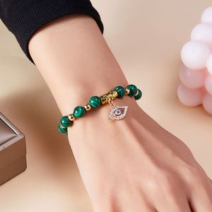 Bracelet naturel en perles de verre colorées pour la stabilité émotionnelle – Recommandé aux grossistes – Choix de pierres personnalisées - Product Image 1