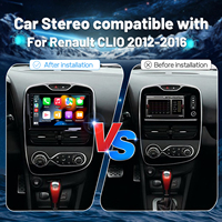 Écran de voiture Android 10 pouces 2+32 Go 4 cœurs GPS Navigation Bluetooth Autoradio Lecteur DVD pour Renault Clio 2012-2016