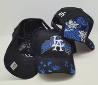 Topi Baseball Bordir 5 Panel Unisex Custom Pabrik, Topi Dandy, Ukuran Dapat Disesuaikan, Topi Barbas Mewah