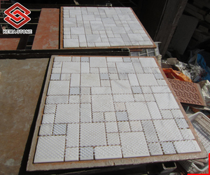 Matt Mài bề mặt đá trắng tự nhiên <span class=keywords><strong>mini</strong></span> mô hình pháp lưới-mount Bianco Carrara Gạch <span class=keywords><strong>Mosaic</strong></span> đá cẩm thạch cho tường sàn phòng tắm - Product Image 2