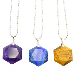 Collier étoile hexagonale naturel, pendentif en cristal, à la mode, grand Satellite, énergie, cadeau bijou