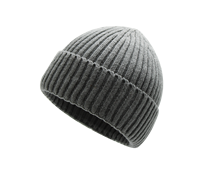 Bonnet en tricot côtelé gris thermique doux et chatoyant, bonnet d'hiver à revers roulé pour femme, usage quotidien et festif, personnalisable OEM