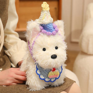 Peluche chien aux grandes oreilles OEM/ODM - Couleurs et motifs personnalisables, chiot en peluche personnalisé avec pantalon à carreaux pour cadeaux - Product Image 2