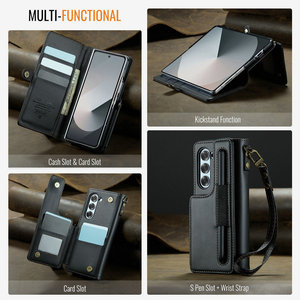CaseMe 2025 RFID Card Case para <span class=keywords><strong>Samsung</strong></span> <span class=keywords><strong>Galaxy</strong></span> <span class=keywords><strong>Z</strong></span> Fold 6 con cuero magnético antirrobo Wallet Cover para <span class=keywords><strong>Samsung</strong></span> <span class=keywords><strong>Z</strong></span> Fold 7 6 5 4 - Product Image 4