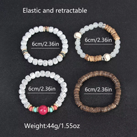 Nouveau style Boho Bracelet élégant Bijoux Perles acryliques Bracelets superposables multicouches Ensemble pour couple