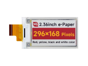 จอแสดงผล E-Paper (G) ขนาด 2.36 นิ้ว ของ Waveshare ความละเอียด 296 * 168 สีแดง/เหลือง/ดำ/ขาว เหมาะสำหรับป้ายราคา ป้ายชั้นวางสินค้า อุตสาหกรรม K437 - Product Image 4