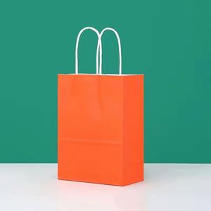 Wholesale Factory Direct Luxury Kraft Paper Bag with Ribbon Handle Highly Customizable Shopping Gift Featuring Your Own Logo - Product Image 5
