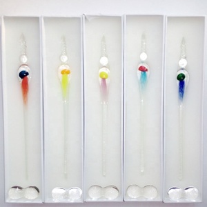 Stylo en verre cristal fait main méduse Figurine Signature écriture <span class=keywords><strong>encre</strong></span> à tremper Murano Art verre filetage plume Technique <span class=keywords><strong>de</strong></span> travail au chalumeau - Product Image 4