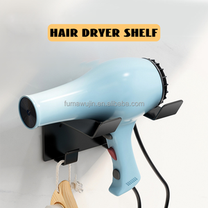 Étagères de rangement de salle de bain 3 types d'installation mur <span class=keywords><strong>montant</strong></span> support de souffleur de cheveux en acier inoxydable - Product Image 5