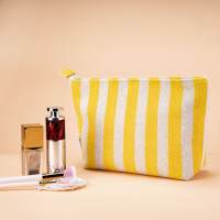 Pochette zippée en tissu éponge rayé MINFUNG, grande capacité, organiseur de beauté, logo personnalisé, cadeau de voyage, trousse de maquillage