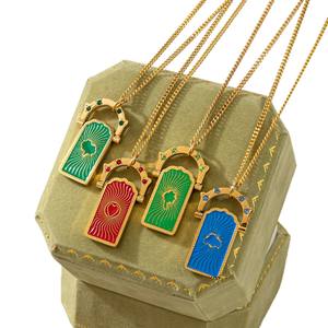 Collar de Cadena con Corazón de Perlas y Acero Inoxidable Chapado en Oro de 18K con Logotipo Personalizado al por Mayor para Fiestas y Eventos - Product Image 2